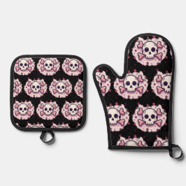 Caveira e Ossos Cruzados Rosa Pastel