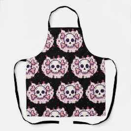 Caveira e Ossos Cruzados Rosa Pastel