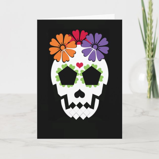 Caveira "Feliz Halloween!" Cartão (Frente)