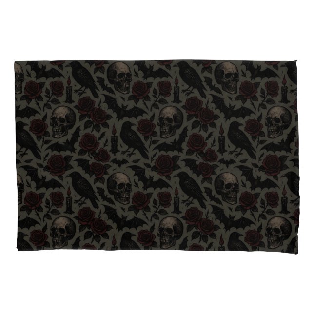 Caveira Floral Gótica do ornamentado com Detalhes  (Frente-Esquerda)