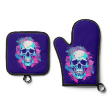 Caveira Floral no Estilo Vaporwave