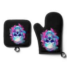 Caveira Floral no Estilo Vaporwave