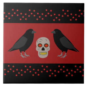 Caveira Gótica e o Guardião Ravens Halloween