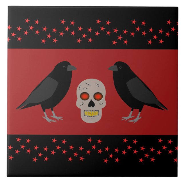 Caveira Gótica e o Guardião Ravens Halloween (Frente)