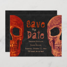 Caveira Gótica Laranja Orçamento Preto Salvar Data