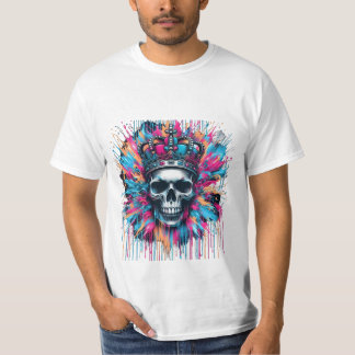 "Caveira Regal: Camisa de Arte de Rua Urbana de Gr