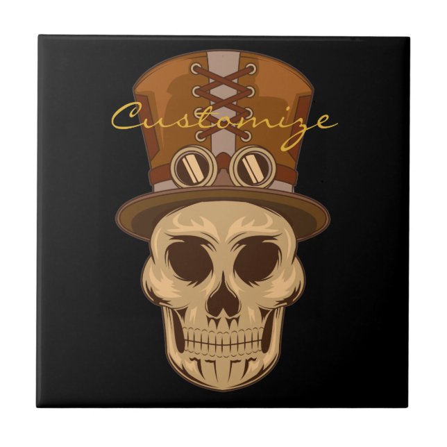 Caveira Steampunk em Top Hat Thunder_Cove (Frente)