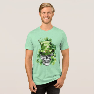 Caveira Vívida com Ilustração de Chapéu Verde