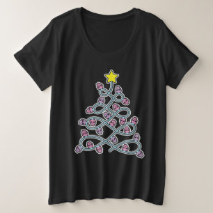 Caveiras Góticas Árvore de Natal Mais Camisa Do Ta