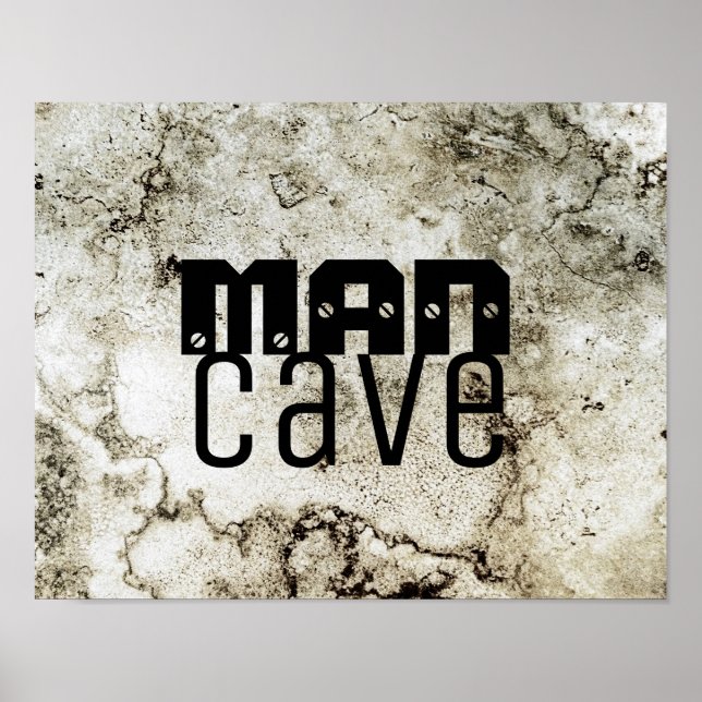 caverna homem citando poster bold text no padrão d (Frente)