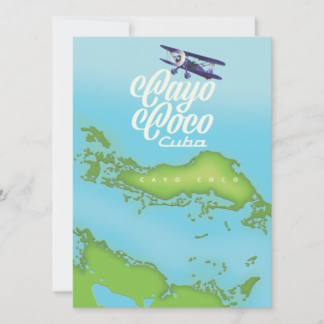Cayo Coco Cuba vintage map. (Frente)
