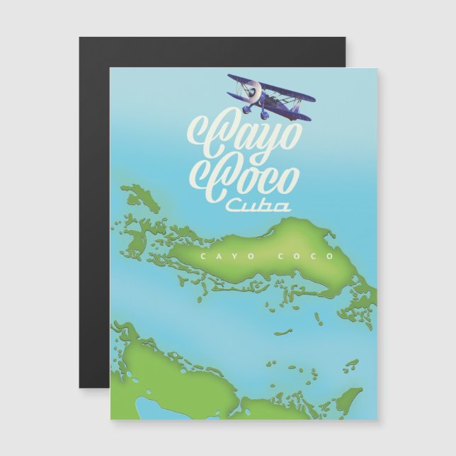 Cayo Coco Cuba vintage map. (Frente/Verso)