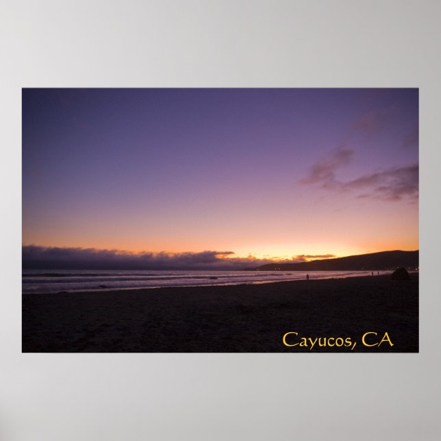 Cayucos, CA Beach Sunset Poster 2 (Frente)