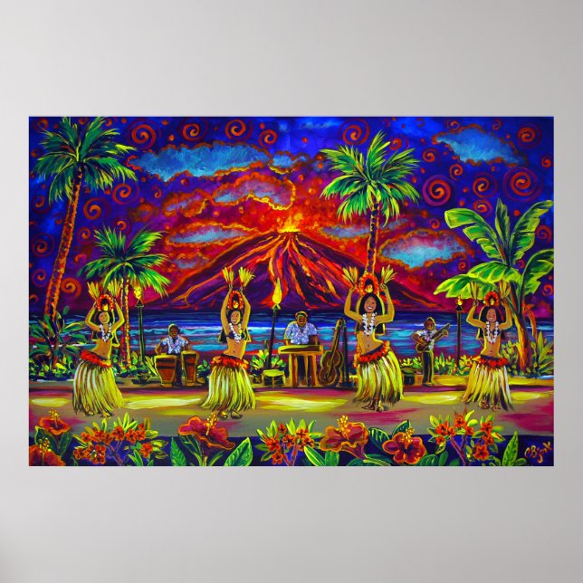CBjork, havaiano Hula Luau Huge Poster (Frente)