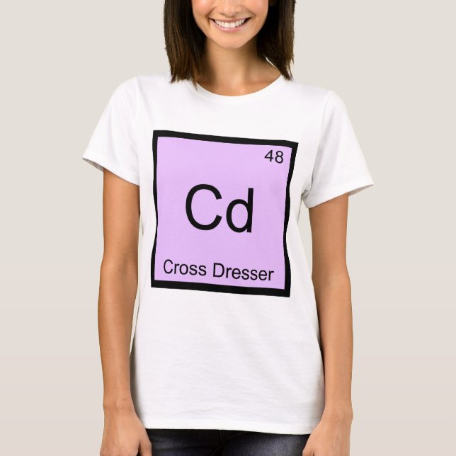 Cd - Camiseta Símbolo de Elemento Químico para Tra (Frente)
