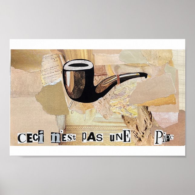"Ceci n'est pas une pipe" inspirou impressão de co (Frente)
