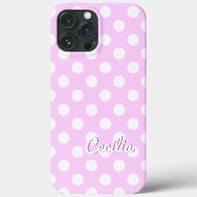 Cecilia Name Modelo Pink And White Bolinhas (Verso)