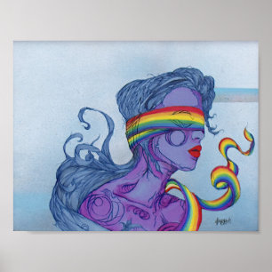 Cegado pelo impressão do poster da esperança