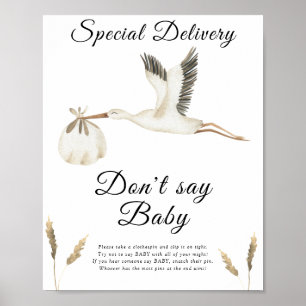 Cegonha - Não diga Poster de bebê