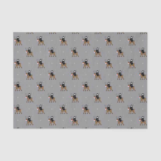 Ceifador em um lenço de papel da rena (Frente )