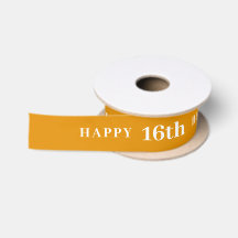 Celebração 16: Fita Amarela Feliz de Aniversário F