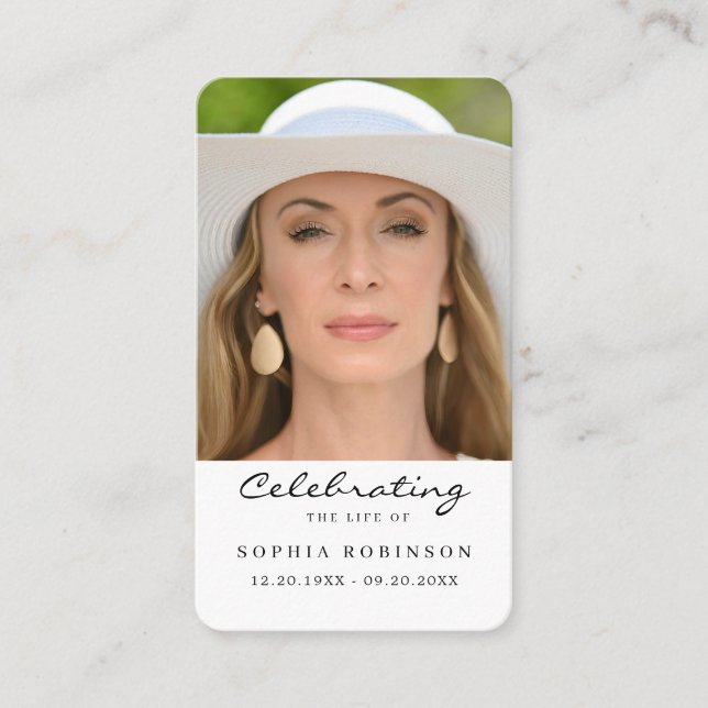 Celebração da Foto do Cartão de Oração Memorial da (Frente)