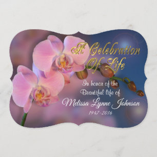 Celebração da vida Convite a orquídeas rosa