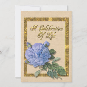 Celebração da vida Convite à rosa azul