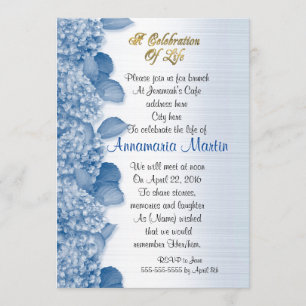 Celebração da vida Convite hydrangea