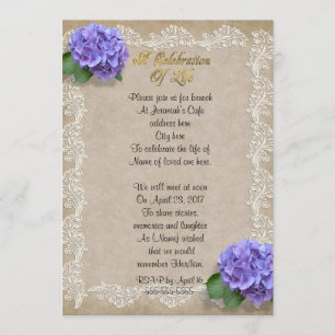 Celebração da vida Convite hydrangea