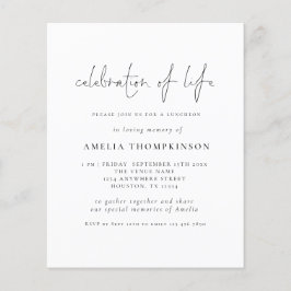 Celebração Da Vida De Script Minimalista Do Orçame