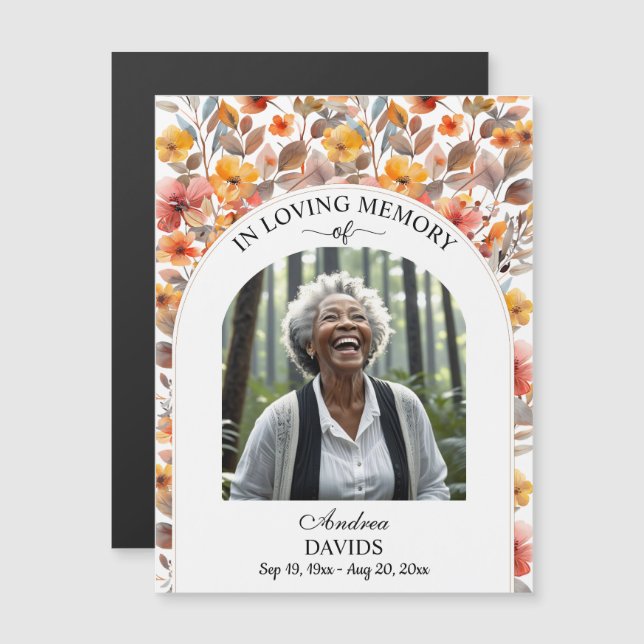 Celebração Da Vida Floral Ímã Lembrança (Frente/Verso)