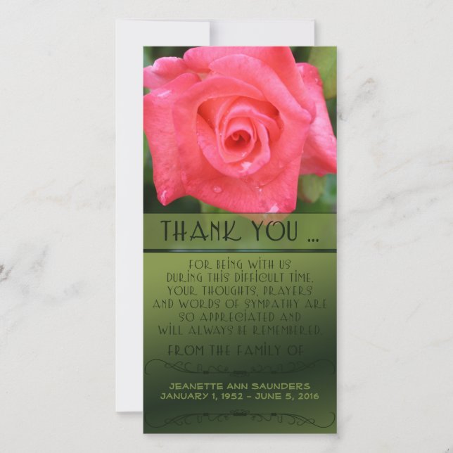 Celebração da vida, Rosa de coral, você personaliz (Frente)