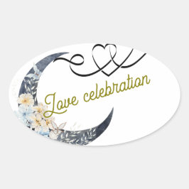 Celebração de Amor Adesivo de Casamento – Lua Cres