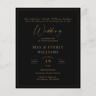 Celebração de Casamento com Moldura Preta e Dourad
