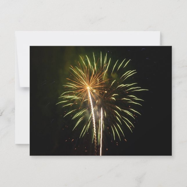 Celebração de Feriado com Fogos de Artifício Verde (Frente)
