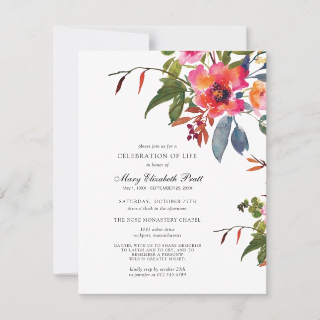 Celebração de Flor Rosa do Convite à Vida (Frente)