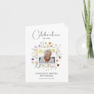 Celebração de Flores Selvagens do Cartão de Oração