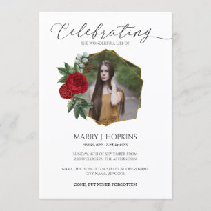 Celebração de Fotos do Flor Vermelho do Convite 