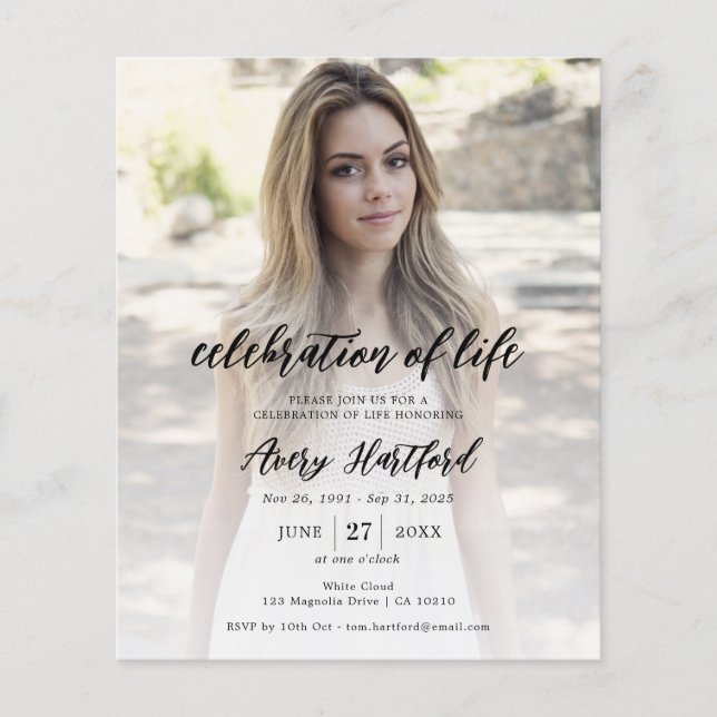 Celebração de Fotos Orçamentárias do Convite de Vi (Frente)