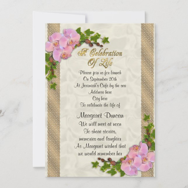 Celebração de orquídeas de convite à vida (Frente)