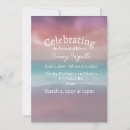 Celebração de Pink Beach Sunset do Convite à Vida