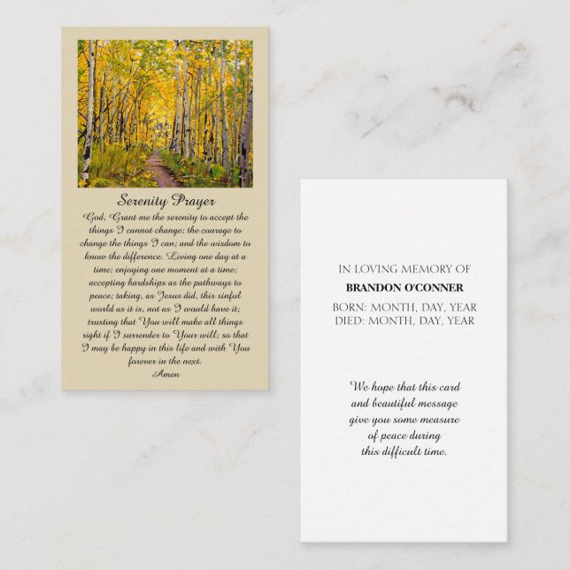 Celebração do Cartão de condolências Life Countrys (Frente/Verso)