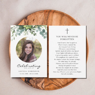 Celebração do Cartão de Oração Floral de Foto Vida