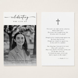 Celebração do Cartão de Oração Fotográfica Funeral