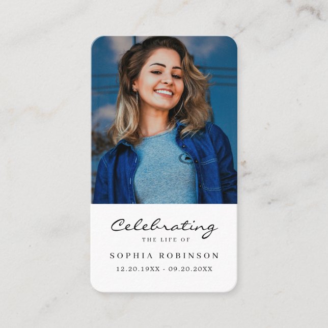 Celebração do Cartão de Oração Funeral Life 2 (Frente)