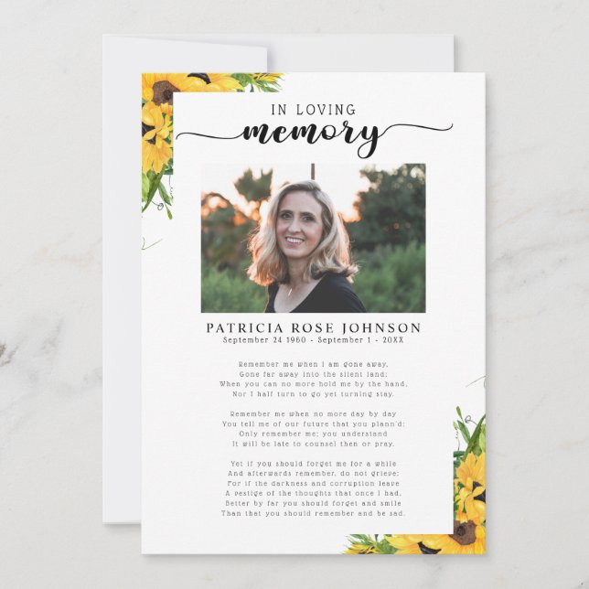 Celebração do Cartão de Poema Funeral Life (Frente)