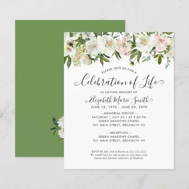 Celebração do Convite à Memória Funeral da Vida (Frente/Verso)