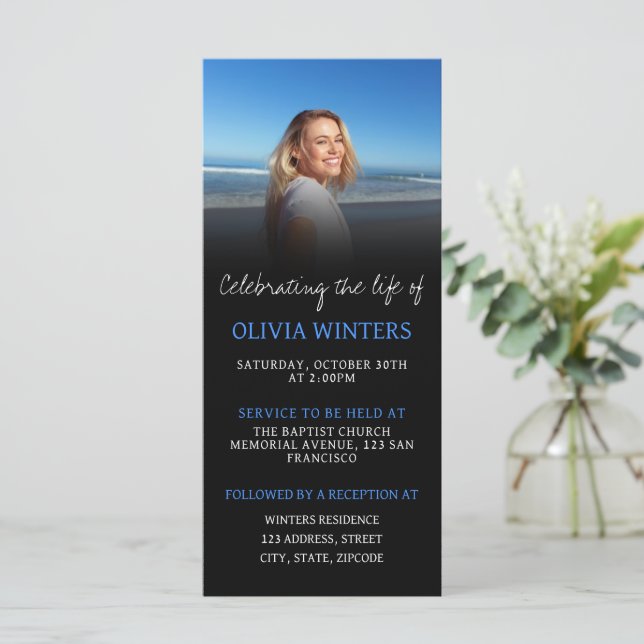 Celebração Do Convite À Vida Útil Com Foto (Em pé/Frente)