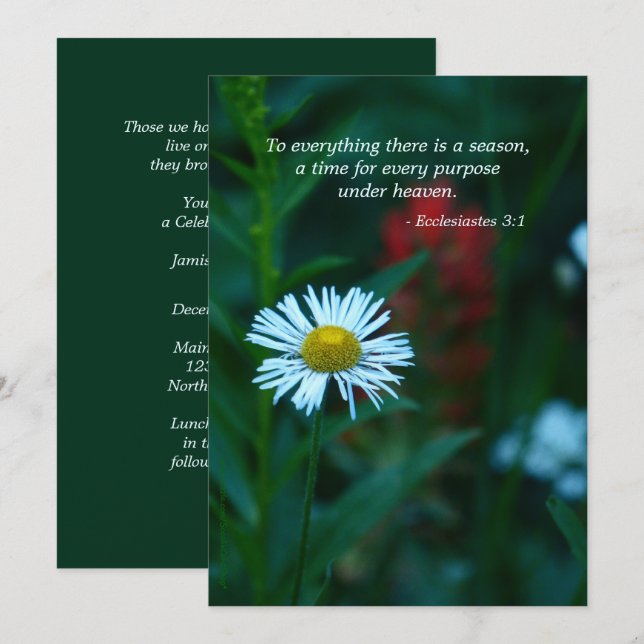 Celebração do Convite de Vida, Citação de Escritur (Frente/Verso)